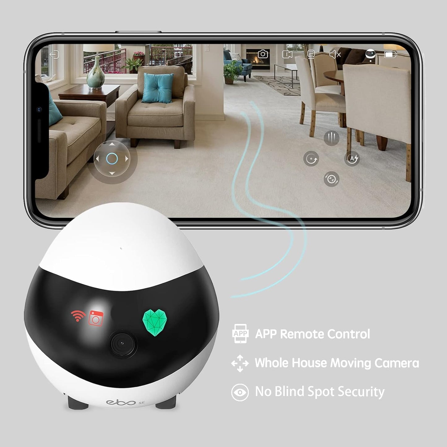 Enabot Home Security Camera EBO SE: 1080P Indoor Cam Battery-Operated,